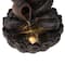 Glitzhome® 20.5" Zen-Style LED 2-Tier Buddha Statue Outdoor Fountain